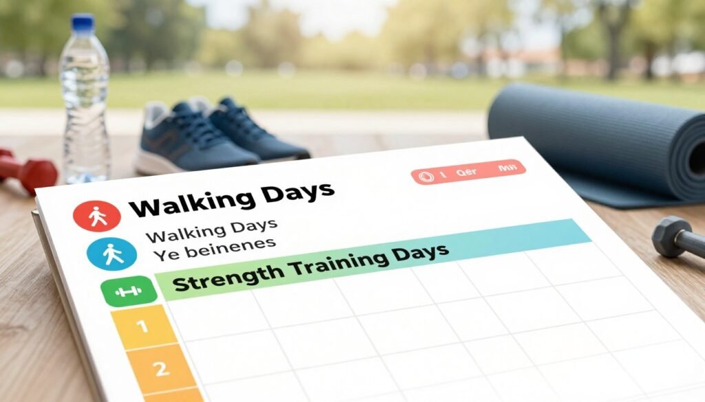 Beginner weekly workout schedule with walking and strength days Beginner weekly workout schedule with walking and strength days