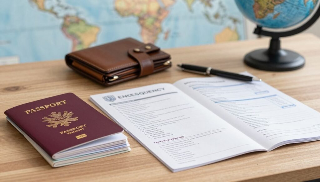 Passport copies and an emergency itinerary prepared for travel Passport copies and an emergency itinerary prepared for travel